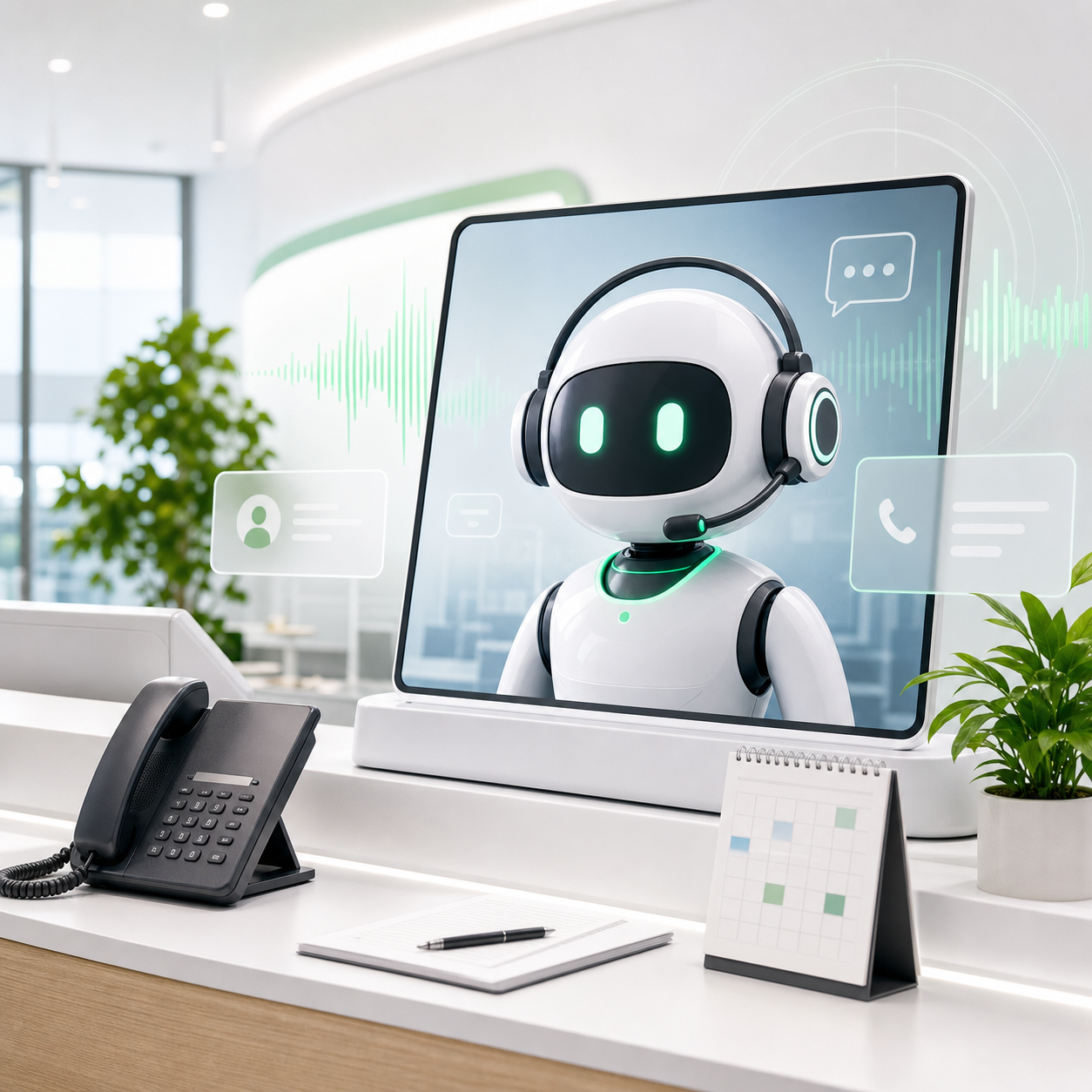 AIが電話受付を行うAI社員Voiceのイメージ